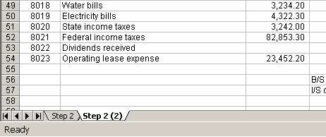 New file with two trial balance tabs